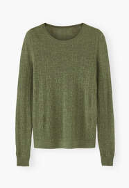 Lace-knit sweater, Moss green, webstill