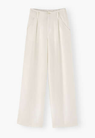 Wide-leg trousers, White, webstill