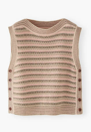 Sleeveless knit, Olive rose, webstill