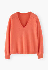 V-neck sweater, Coral, webstill