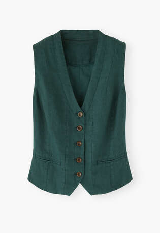 Waistcoat, Deep bottle green, webstill