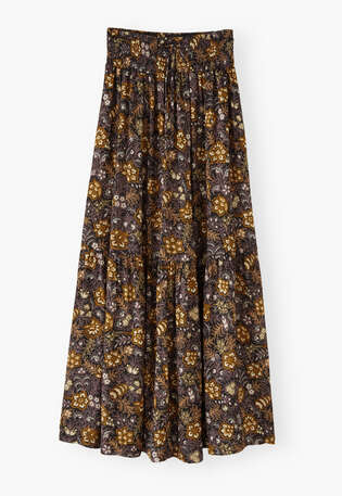 Printed skirt, Charcoal copper, webstill