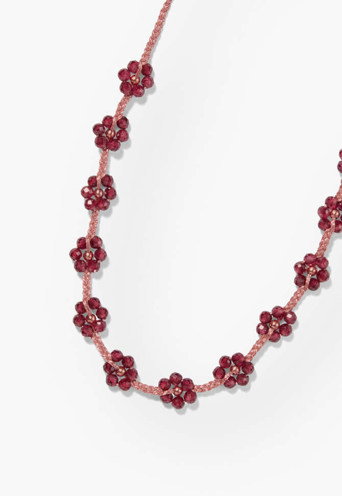 Beaded flower bracelet, Pink rose, completeTheLook