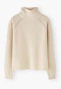 Ribbed roll-neck sweater, Ecru, webstill