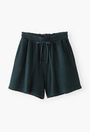 Towelling shorts, Deep bottle green, webstill