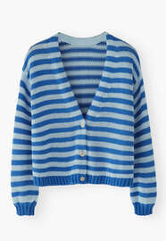 Striped cardigan, Cobalt sky, webstill