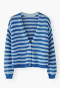 Striped cardigan, Cobalt sky, webstill