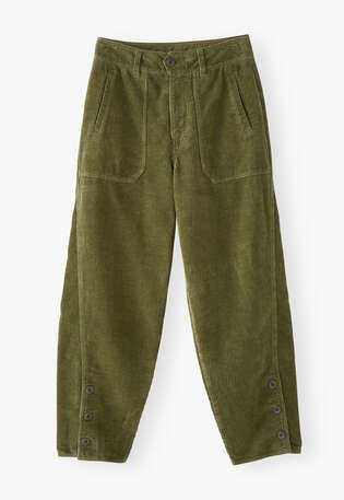 Relaxed carrot-fit cords, Dark Khaki, webstill