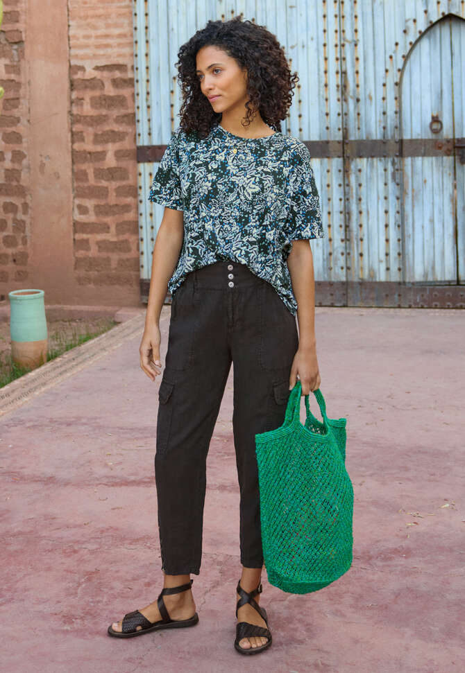 Printed T-shirt, Charcoal azure, completeTheLook