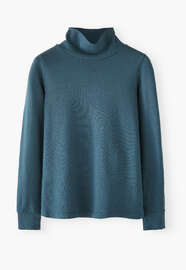 Roll-neck top, Deep petrol, webstill