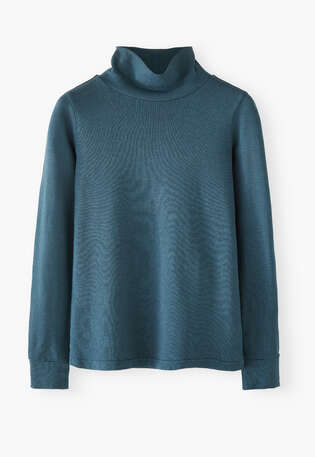 Roll-neck top, Deep petrol, webstill