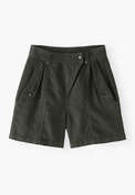 Flap-pocket shorts, Black moss, webstill