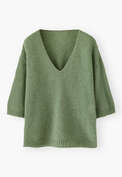 V-neck sweater, Basil green, webstill