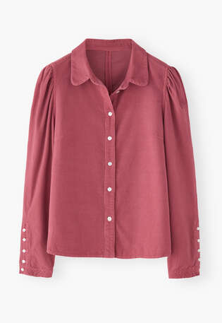 Button-through cord blouse, Dark rose, webstill