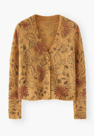 Printed cardigan, Golden yellow, webstill