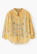 Printed boyfriend blouse, Lemon khaki, webstill
