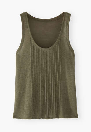 Pintuck vest, Moss, webstill
