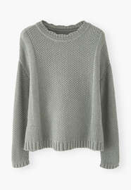 Moss-stitch sweater, Sage, webstill