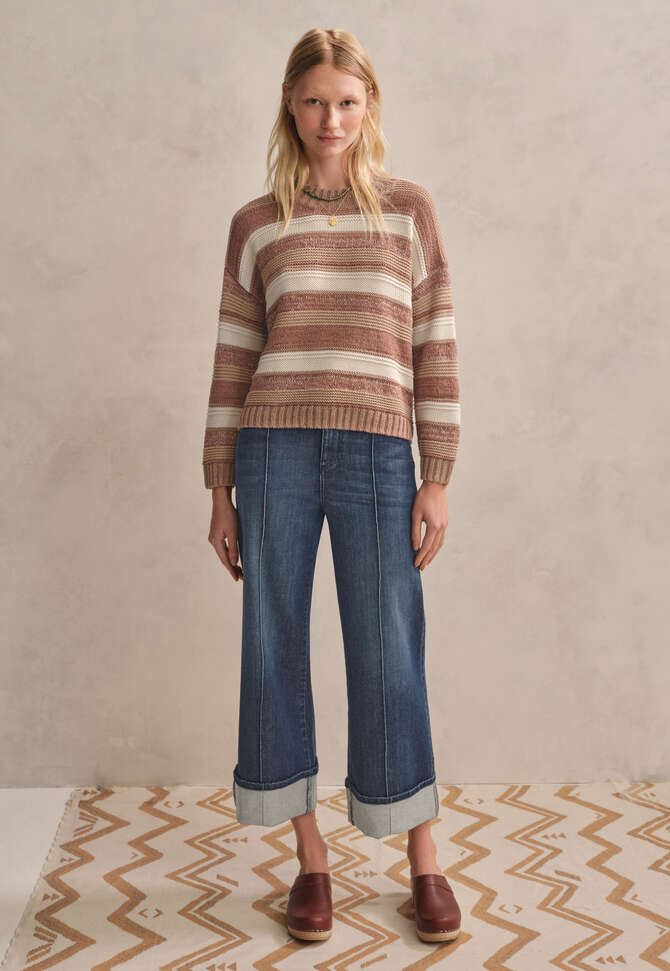 Striped sweater, Dusty rosewood, completeTheLook