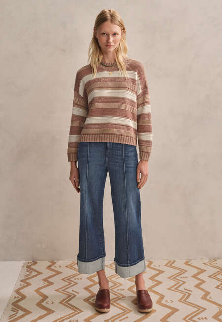 Striped sweater, Dusty rosewood, completeTheLook