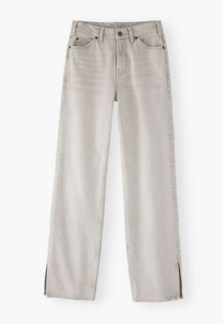 Split-hem jeans, Light grey, webstill