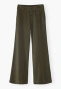 Striped wide-leg trousers, Olive indigo, webstill