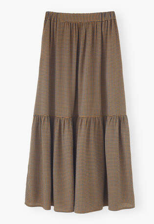 Gingham skirt, Blue mustard, webstill