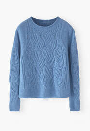 Wave-stitch sweater, Bright blue, webstill
