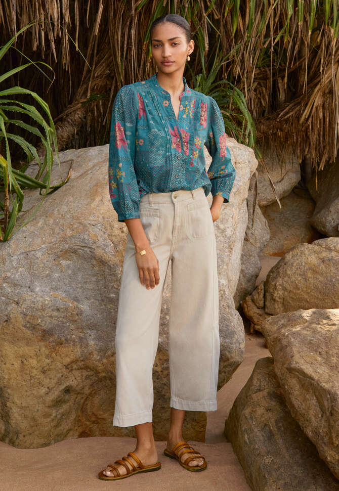 Cropped coloured jeans, Parchment, completeTheLook
