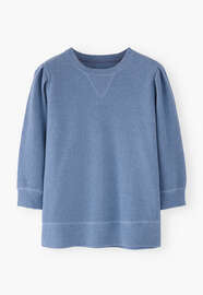 Pleat-sleeve sweatshirt, Cornflower, webstill