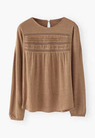 Lace-detail top, Mocha, webstill