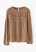 Lace-detail top, Mocha, webstill