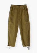 Tie-leg trousers, Dark olive, webstill