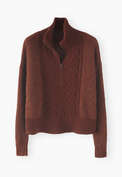 Zip-neck sweater, Burnt rust, webstill