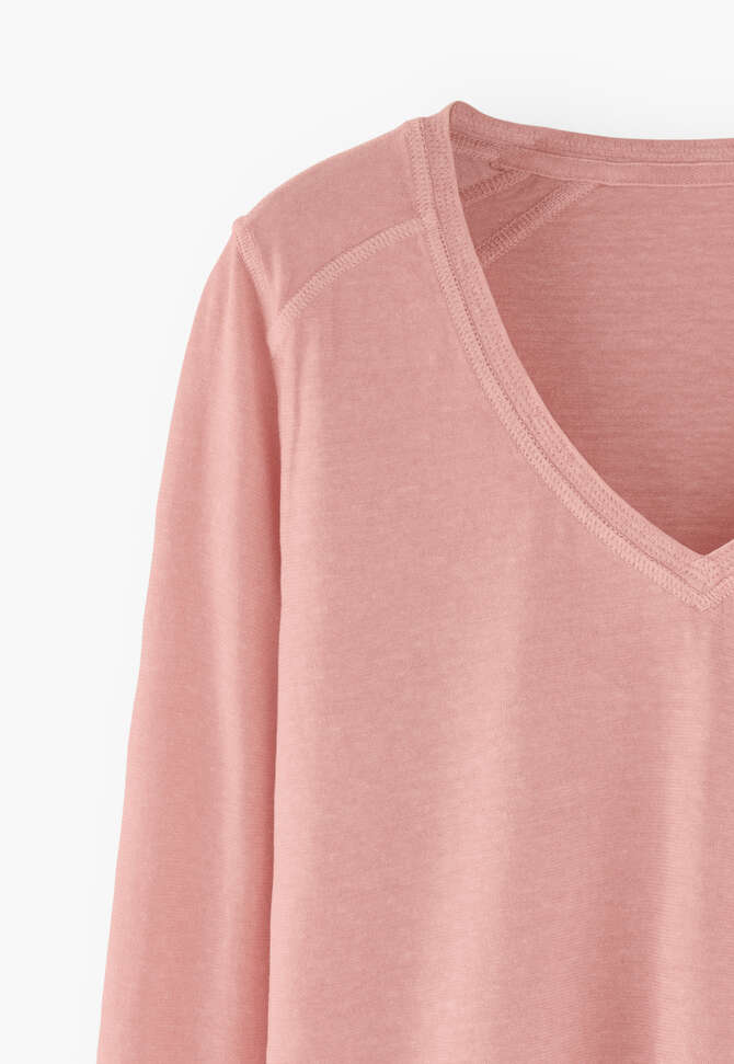 V-neck top, Peach pink, completeTheLook