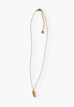 Tablet pendant necklace, Gold, webstill