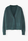 Stitch-mixing cardigan, Deep teal, webstill