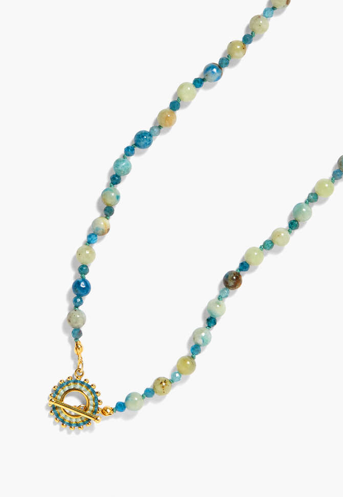 Beaded necklace, Aqua, completeTheLook