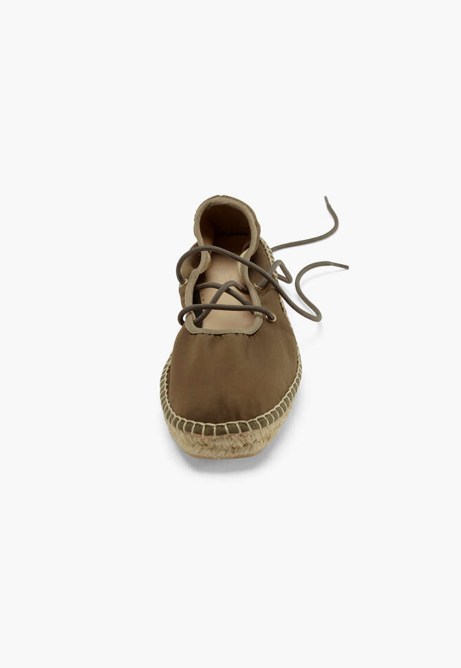 Tie-front espadrilles, Khaki, completeTheLook