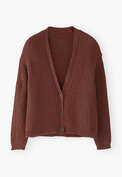 V-neck cardigan, Mahogany, webstill