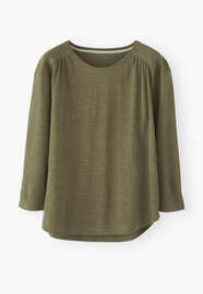 Round-neck T-shirt, Olive, webstill