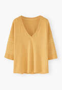 V-neck T-shirt, Sunshine yellow, webstill