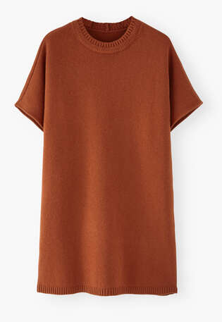 Dolman knitted dress, Burnt orange, webstill