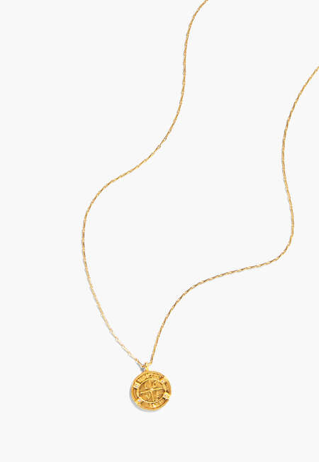 Round pendant necklace, Gold, completeTheLook
