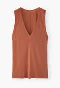 V-neck jersey vest, Chilli orange, webstill