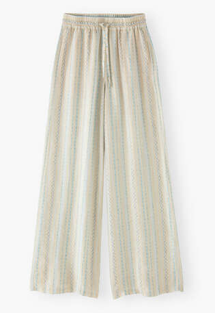 Textured striped trousers, Pebble, webstill