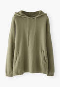 Knitted hoodie, Moss, webstill