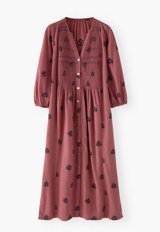Clipped jacquard dress, Mauve pink, webstill