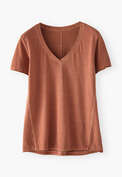 V-neck T-shirt, Terracotta, webstill
