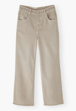 Straight-leg let-down hem jeans, Smoke grey, webstill
